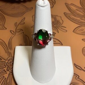 Watermelon (appearing) Gemstone Ring